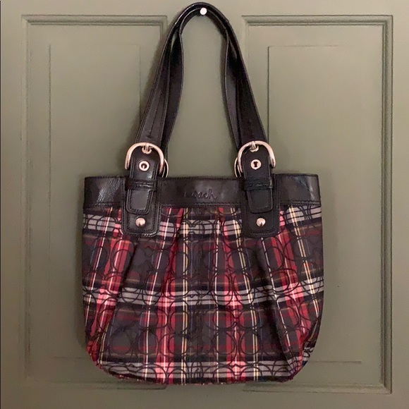 Coach handbag, winter, plaid matching set - Picture 1 of 5